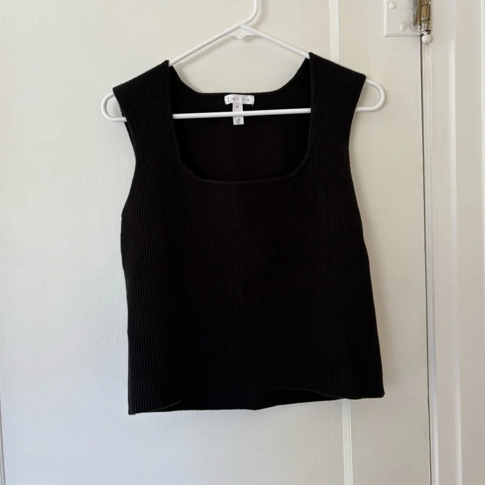 Black Ribbed Top - Picture 4 of 8